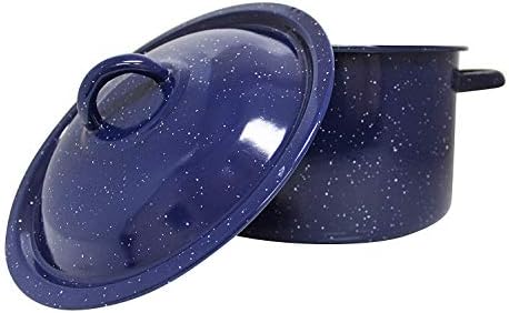 IMUSA USA Speckled Enamel Stock Pot 7.75-Quart, Blue - Image 3