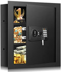 Black 17.72" Tall Wall Safe Between Studs with Combo Lock & Removable Shelf by HomeSafe
