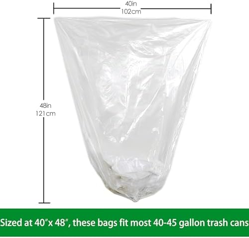 TYPLASTICS 40-45 Gallon Clear Trash Can Liners - 40" x 48" - Image 3