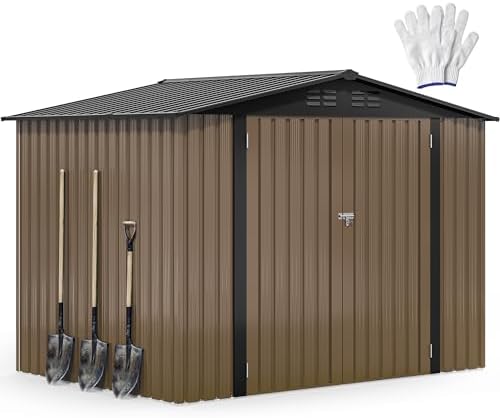 DWVO 7'x5' Large Metal Outdoor Storage Shed, Heavy Duty Tool Storage Sheds for Backyard Patio Lawn by DWVO