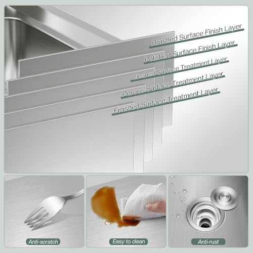 Jocisland 32 x 24 x 34 Inch Stainless Steel Utility Sink with Cabinet - Image 4