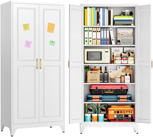 75"Kitchen Pantry Cabinet, Storage Cabinet with Doors and Shelves by SteelLifeNeatlyOrganized