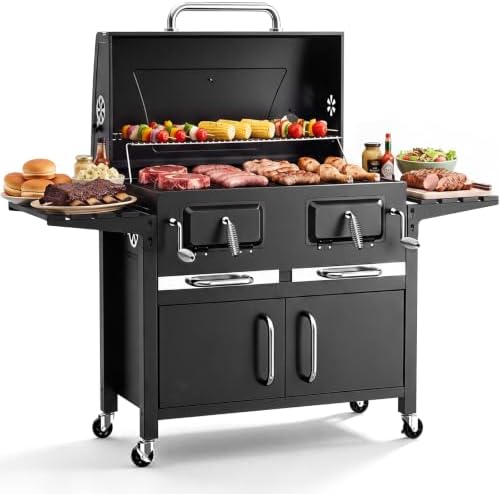Bestfire 63" Oversized Charcoal Grill with Smoker, Large Outdoor BBQ by GrillsOutdoorCooking