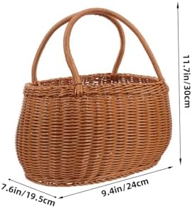 Imitation Rattan Woven Basket Sturdy PP Material Multi-Functional Picnic Storage Holder for Fruits Vegetables Decorative Rustic Organizer for Outdoor Use - Image 2