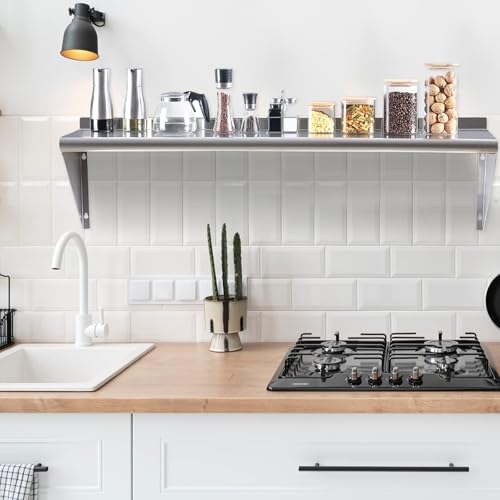 Stainless Steel Shelf 2 Pack 12"x48", Wall Mounted Metal Shelves - Image 6