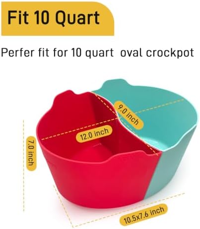 Magikichen 10 Quart Silicone Crock pot Liners,Slow Cooker Liners, Oval Reusable Crock pot Divider Insert,BPA-Free, Dishwasher Safe - Image 2