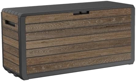 Keter Premium Everwood 71 Gal Outdoor Storage Box and Patio Side Table by Unknown