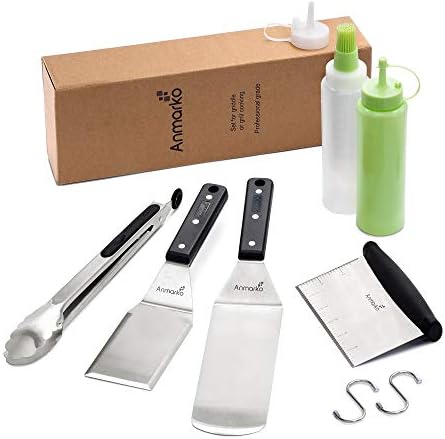 Anmarko Metal Spatula Set Stainless Steel and Scraper - Professional Chef Griddle Spatulas Set of 6 - Heavy Duty Accessories Great for Cast Iron BBQ Flat Top Grill - Image 7