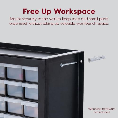 IRIS USA 32-Drawer Organizer with 4 Bins and Dividers, Garage Tool, Black - Image 6