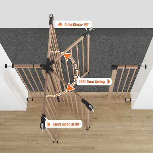 keny 29"-42.5" Baby Gate for Stairs, Auto Close Safety Dog Gate - Image 4