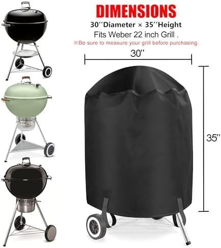 Grill Cover, 22 inch BBQ Gas Grill Cover Waterproof Weather Resistant, UV and Fade Resistant, UV Resistant Materia for Weber Char-Broil Nexgrill Grills and More - Image 2