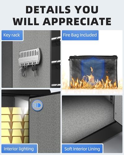 DAYI Drop Safe, 2.6 Cubic Feet Deposit Box with Drop Slot, Depository Safe with Fireproof Bag for Business & Home, Cash box for Documents - DM-52 - Image 5