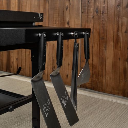Blackstone 36 Inch 4 Burner 60,000 BTU Portable Steel Griddle Cooking Station with Foldable Legs, Grease Pan, and Storage Rack, Black - Image 4