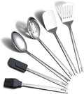 Cooking Spoon, Berglander 6 Pieces Spatula Set Stainless Steel, Metal Spatula, Serving Spoon, Kitchen Tools Set Non-Stick And Heat Resistant, Dishwasher Safe, Easy to Clean (6 Packs) by Berglander