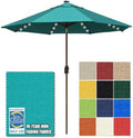 EliteShade USA 10-Year-Non-Fading 10ft Market Patio Umbrella, Commercial Grade Table Sun Umbrella with 80 Solar LED Lights, Crank Open, Windproof & UPF 50+ UV Protection for Garden, Deck, Pool, Backyard, Teal by EliteShade