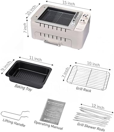 Portable Multi-Function Steam Roaster, 3-in-1 Electric Grill for Grilling, Baking & BBQ, Dual Heating Zones, Smokeless Cooker for Healthy Cooking, Ideal for Apartments, RVs & Outdoor Camping - Image 3