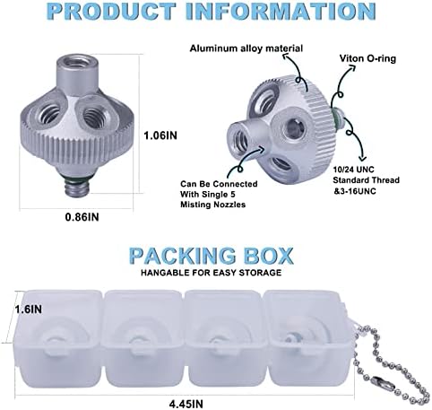 Fogland Misting Nozzle Cluster Body with 5x 10/24unc Thread Holes for Patio Garden Outdoor Misting Cooling System, 4pcs per pack - Image 3
