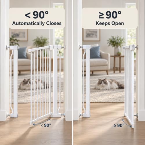 Extra Tall Baby and Dog Gate, 40.55" H, 29.92"-46.45" W, White - Image 5