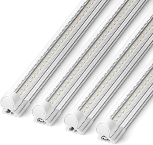 Barrina T8 LED Shop Lights 8FT, 72W 10000LM 5000K, High Output, 4 Packs by Barrina