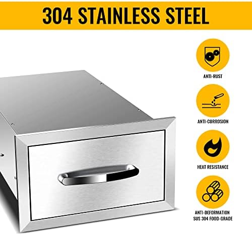 Outdoor Kitchen Drawers 14" W x 8.5" H x 23" D Stainless Steel - Image 3