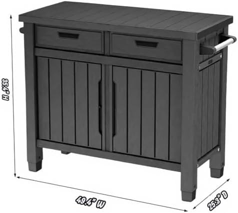 Generic Enhance Your Outdoor Space with The Outdoor Grill Table with Storage Cabinet in Graphite Gray. Perfect for Grilling, Entertaining, and Storage Needs, X-Large - Image 3