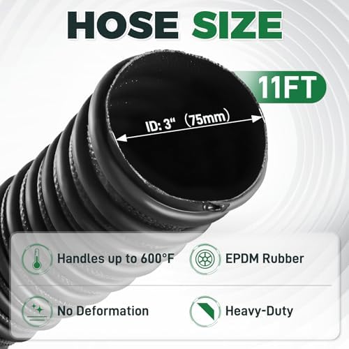 3" ID x 11ft Garage Exhaust Hose, Heavy Duty car exhaust hose - Image 2