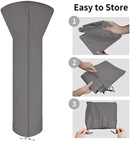 Easy-Going Patio Heater Cover, 89"H x 33"D x 19"B, Grey - Image 5