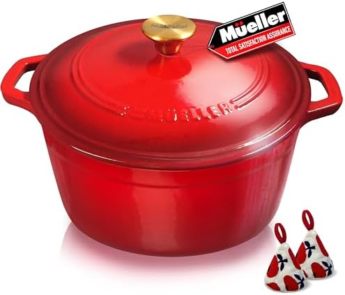 Mueller 6QT Enameled Cast Iron Dutch Oven with Lid, Heavy-Duty by MUELLERHOME