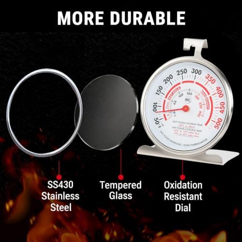 Oven Thermometer 3.23" Dial 50-500°F, NSF Food Safety Zones - Image 5
