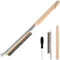 Aolso Pizza Oven Brush, 21" Brush and Stainless Steel Scraper for Pizza Stone, BBQ Grill Cleaning Brush Non Scratch Heat Proof Stainless Steel Bristles with Screwdriver for Pizza Oven Accessories by Aolso