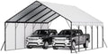 VEVOR 20x24 ft Heavy Duty Metal Carport, Outdoor Car Shelter with Removable PE Sidewalls, Steel Frame Garage for Car, Truck, Boat, Tractor, and Equipment Storage by VEVOR