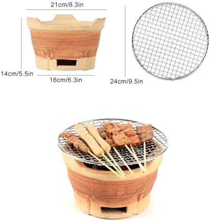 Clay Charcoal Stove for Outdoor Cooking, Camping Barbecue Stove, Traditional Portable Grill, Outdoor Cooking Accessories for Picnics and - Image 2