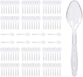 Clear Plastic Spoons Heavy Duty, Disposable Party Supplies 104 PCS by FUEVING