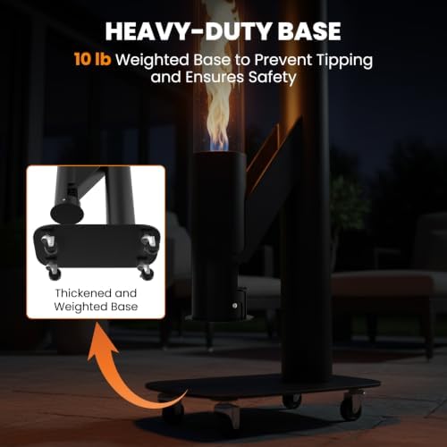 DoCred Patio Pellet Heater, 71.2" H Outdoor Glass Fire Tube Heaters - Image 5