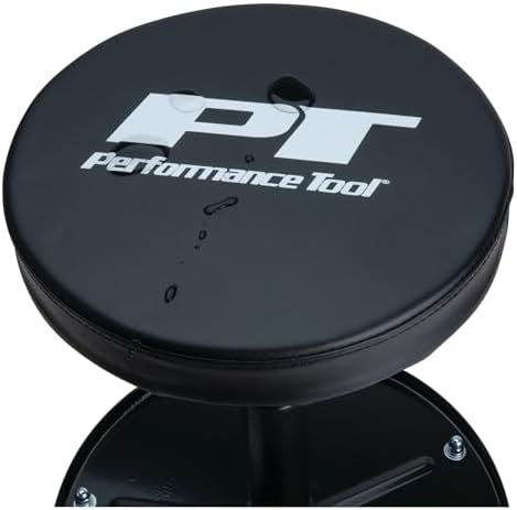 Performance Tool W85008 Pneumatic Rolling Shop Stool Seat Black - Image 6