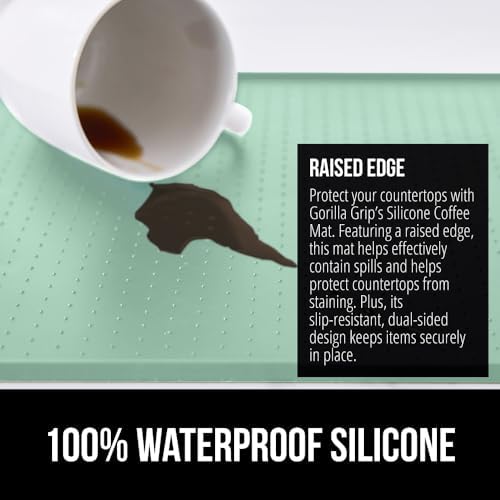 GORILLA GRIP Silicone Coffee Mat, Espresso Bar Essentials, 15x23, Mint - Image 3
