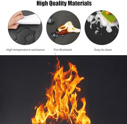 MDEOOSKY 48" x 30" Fireproof Mat Under Grill Mat Deck Protector Fire Pit Mat Oil-Proof Waterproof BBQ Protector for Deck and Patio Easy to Clean Storage Waterproof Foldable - Image 4