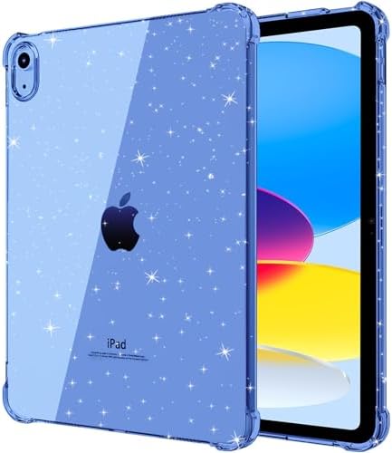 Clear Glitter Blue Case for iPad A16 11th/10th Gen 11/10.9" 2025/22 by MOBIXXforAccessories