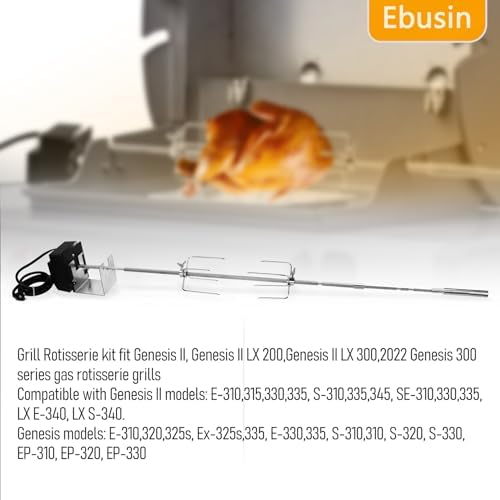 7652 Grill Rotisserie Kit for Genesis II/Genesis II LX 200/300 Series,7652 Stainless Steel Rotisserie Suitable for All Kinds of Meat,for Family Picnic,Camping - Image 7