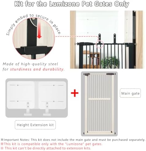 Lumizone Pet Gate Height Extension Kit 13.4" H White - Image 3