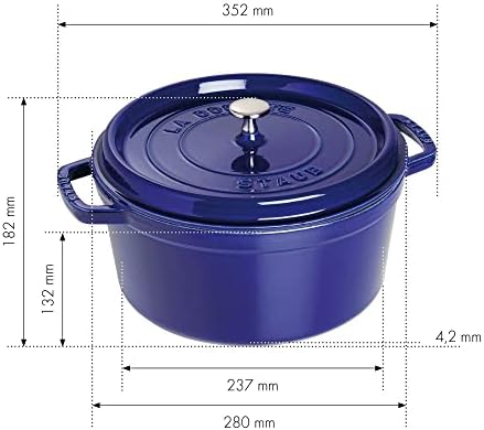 Staub Cast Iron 7-qt Round Cocotte - Dark Blue, Made in France - Image 3