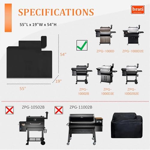Grill Cover for Z Grills 1000 Series Pellet Smoker,for 55 Inch Z Grills 10002B/1000D/1000D4E Pellet Grill Cover Accessories - Image 3