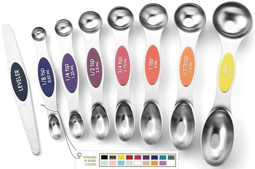 Spring Chef Stainless Steel 8 Magnetic Measuring Spoons, Mountain Sunrise by SpringChef