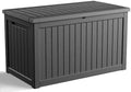 260 Gallon Outdoor Deck Box, Lockable Waterproof Outdoor Storage Boxes For Garden Tools,Indoor Cushions,Accessories Outside Storage Resin Weatherproof Container(Black) by MAIUSCOLI