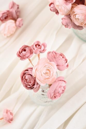 Fake Flowers Faux Flower Artificial Ranunculus Flowers Dusty Rose Peonies - Image 7