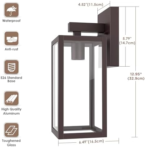 MAXvolador Outdoor Wall Light Fixtures, Exterior Waterproof Wall Lanterns - Image 3