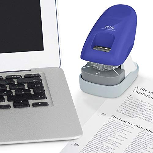 Plus Paper Clinch Desktop Staple-Free Stapler, Blue - Image 5