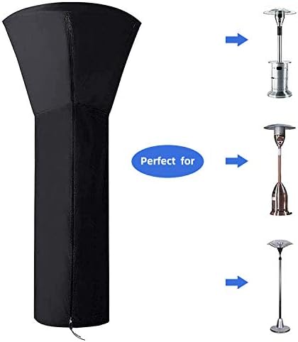 ANSTROUT 420D Patio Heater Cover, Waterproof with Zipper, Outdoor Propane Heater Cover for 24 Months of Use - Size 89" Hx33 Dx19 B Round - Black (2Pack) - Image 2