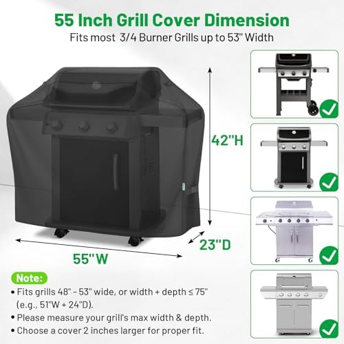 55 Inch Grill Cover for Outdoor Grill, Waterproof BBQ Grill Cover - Image 5