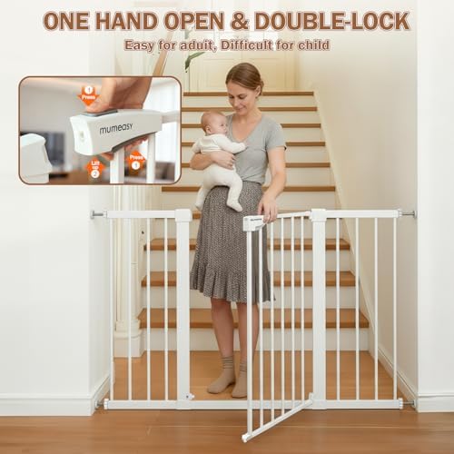 Mumeasy 29.7-51" Extra Wide Baby & Dog Safety Gate for Stairs & Doorways - Image 5